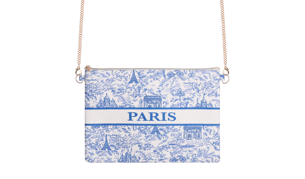 POCHETTE TOILE DE JOUY BLEU