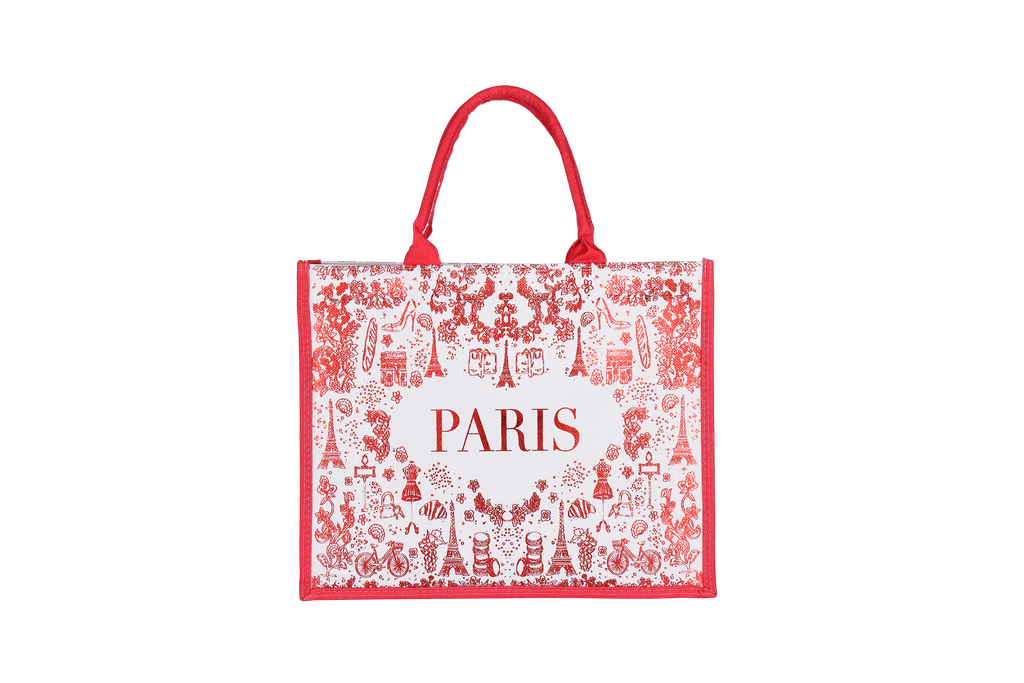 CABAS PARIS ILLUSTRATION ROUGE