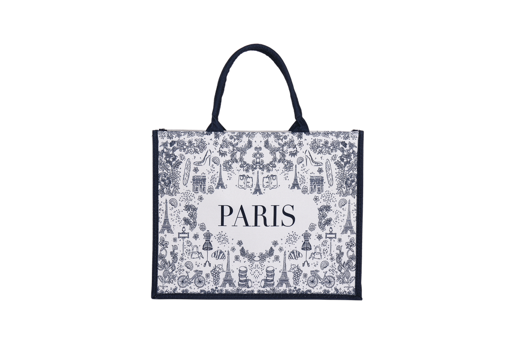 CABAS PARIS ILLUSTRATION NOIR