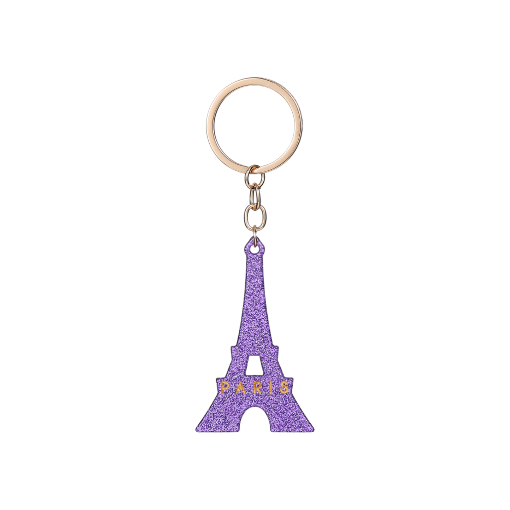 PORTE CLE TOUR EIFFEL RESINE VIOLET