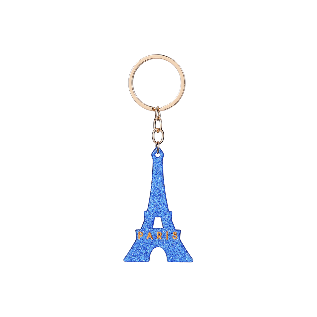 PORTE CLE TOUR EIFFEL RESINE BLEU