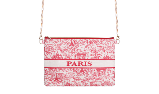 [PARIS260034] POCHETTE TOILE DE JOUY ROUGE