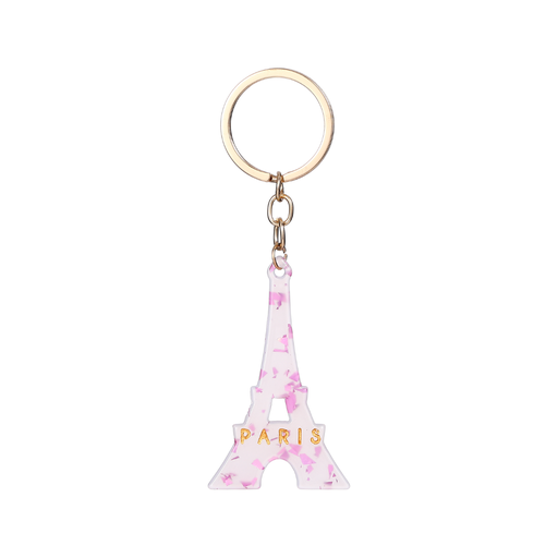 [PARIS260044-7] PORTE CLE TOUR EIFFEL GLITTER ROSE